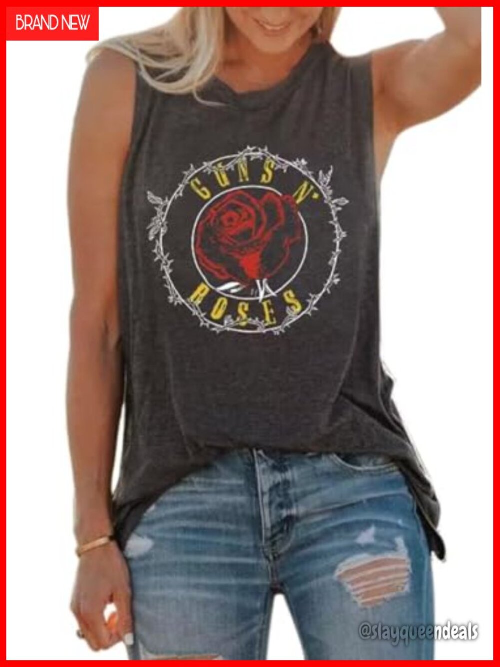 Vintage Flower Graphic Tank Top Women Sleeveless Bohemian Summer Shirt